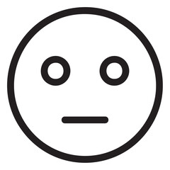 A simple, neutral emoticon illustration with a circular face and minimalist features displayed on a clean background from a straightforward viewpoint.