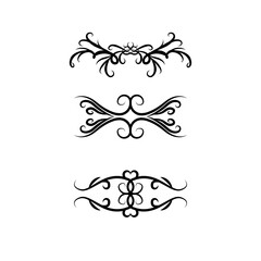 Fototapeta premium Vintage Ornamental Flourish Divider Elements in Classic Black Line Style