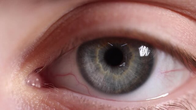 Macro view of young woman with beautiful eyes