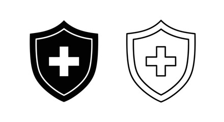 Fototapeta premium Modern shield medical icons set Vector