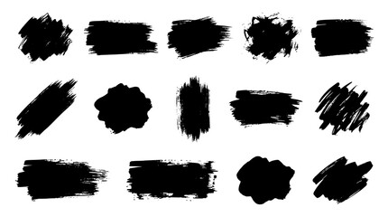 Abstract Black Brush Strokes Collection