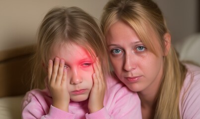Sleep routine before school starts for a mother and daughter