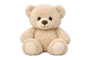 Obraz premium Beige teddy bear plush toy for children transparent background