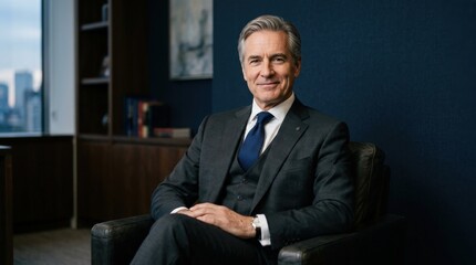 Fototapeta premium Businessman Sitting in Office Chair.