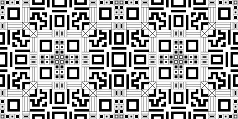 Fototapeta premium Seamless Transparent Geometric Monochrome Architectural and Art Deco Style Patterns