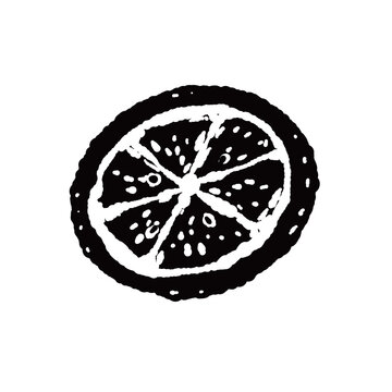 Sudachi Kabosu Citrus Half Monochrome Silhouette