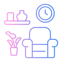 Fototapeta premium apartment Line Gradient Icon