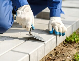 舗装作業でコテを使う