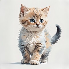 マンチカンの子猫の元気な立ちポーズ