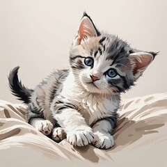 だらりと寝転ぶミヌエットの子猫