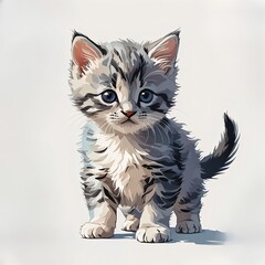 ミヌエットの子猫がちょこんと立つ姿