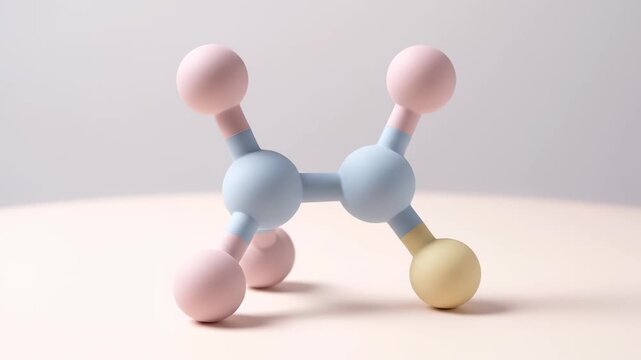 Ethane Molecular Model: A visually captivating and educational representation of the ethane molecule, showcasing its structure with colorful spheres and bonds against a soft, subtle backdrop.