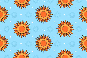 Cute Sun Seamless Pattern