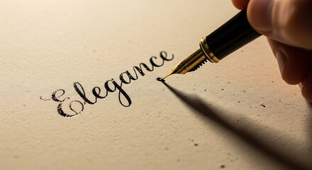 Fototapeta premium Hand writing Elegance with fountain pen on paper.