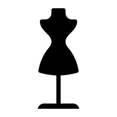 Mannequin Solid Icon, Dress Form Icons Collection, Tailor Mannequin Silhouette.