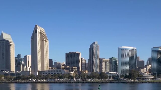 San Diego Skyline Viewed Across San Diego Bay from Coronado, California, United States Of America