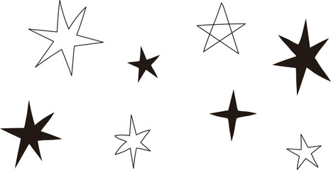 手描きの雑な星柄記号模様