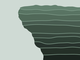 Geologic layered slope. Sedimentary cliff