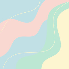 Abstract Pastel Wavy Lines Background.