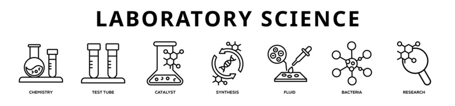 Laboratory Science web banner icon illustration