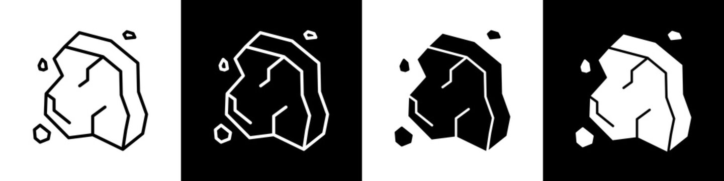 Uranium Mining black and white icon design concept