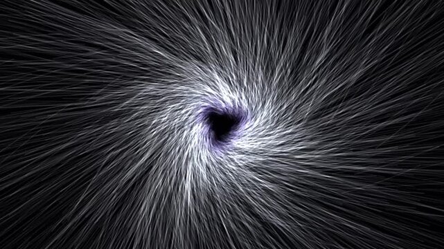 Seamless 4K procedural VJ loop of a bioluminescent platinum ribbon tunnel descending infinitely in 3D space. Perfect for Resolume, EDM stage visuals, projection mapping, and tech backgrounds.
