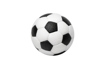 Fototapeta premium Traditional soccer ball with black and white panels on transparent background