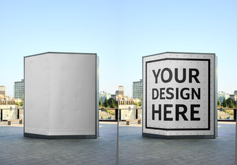 Mockup Of Large Customizable Sign Against Blue Sky