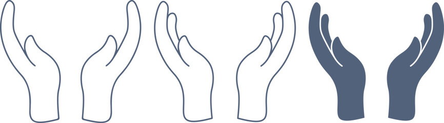 両手で囲む手の素材セット