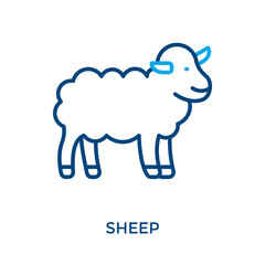 Sheep Icon Outline Color Style. Vector Illustration For Graphic Design © San D