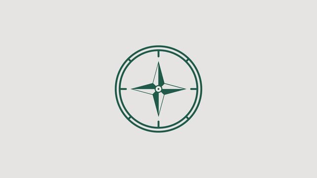 Compass animation animated green compass with a circle rotates offering guidance in your projects direction.