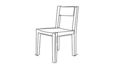 Fototapeta premium continuous line of wooden chair illustration