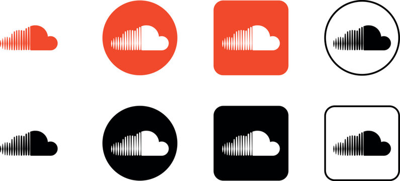 SoundCloud logo icon vector set.