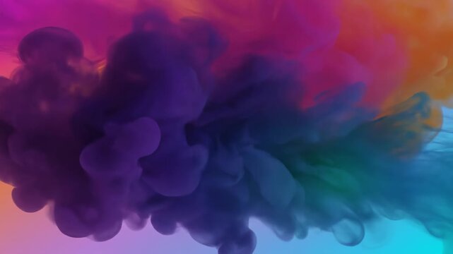 Vibrant colorful ink swirls transform into abstract fluid art in motion