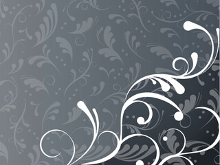 蔦模様と植物の曲線の背景素材