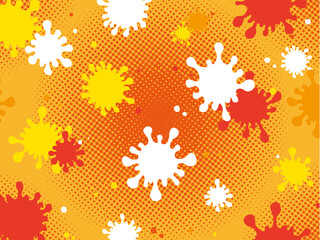 ポップなオレンジ色のペンキの飛沫の背景