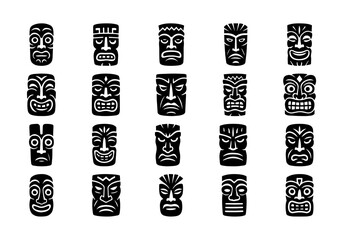 Hawaian Tiki Face Element Set © Musk
