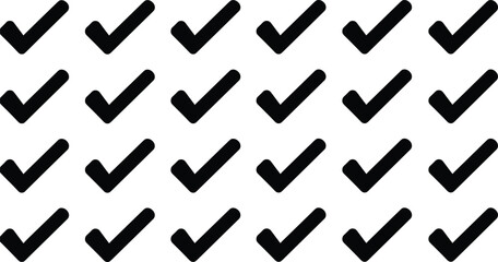 Naklejka premium Collection of black checkmark icons and tick symbols in various styles and weights isolated on white background for approval or task completion designs.
