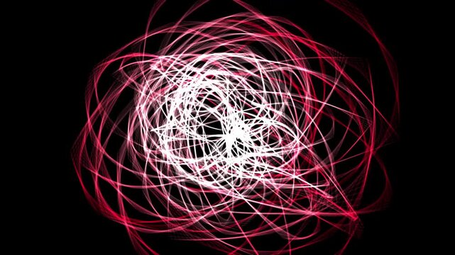 Seamless 4K procedural VJ loop of a glowing crimson and pearlescent white toroidal mandala. Perfect for Resolume, stage design, electronic music events, projection mapping, and tech keynote visuals.