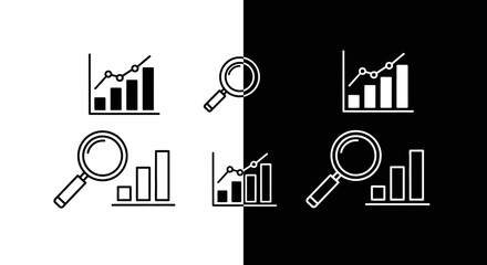 Obraz premium Predictive analytics icon set collection in flat style. Icon pack contains forecast, model, algorithm, trends, data, insights, pattern, analytics, future