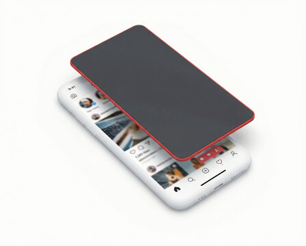 Smartphone with Screen Protector on White Background.