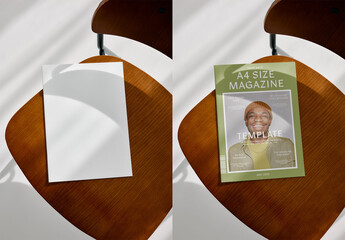 Mockup Of A4 Magazine With Customized Cover