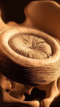 Cinematic CGI Visualization of a Healthy Intervertebral Disc Cross-Section Detailed Anatomy Medical Education Background