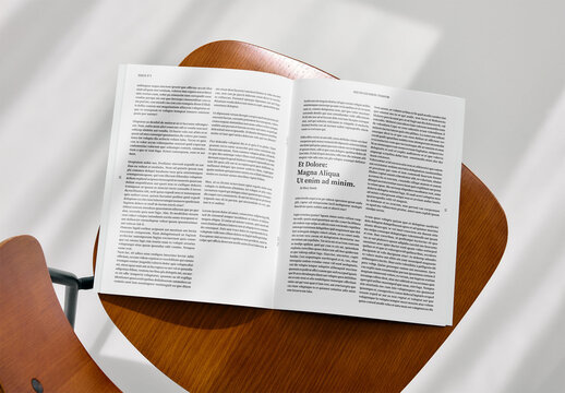 Mockup Of Open Magazine With Customized Pages