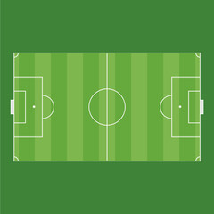 Top View Soccer Field Icon Illustration Grass Pitch Layout for Sports Graphics