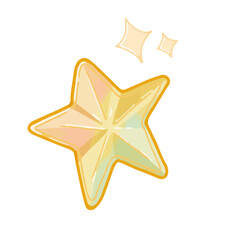 Obraz premium fun and colorfull golden star transparent bg png