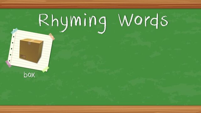 Educational Rhyming Words Animation with Box Fox Socks and Lock