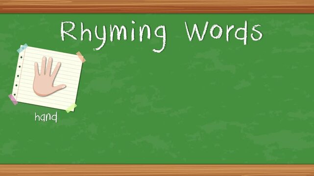 Educational Animation Teaching Rhyming Words with Hand Sand Land and Band