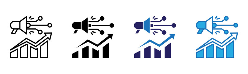 Marketing Icon Multi Style Vector Illustration