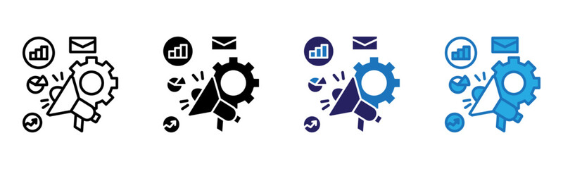 Advertising Icon Multi Style Vector Illustration